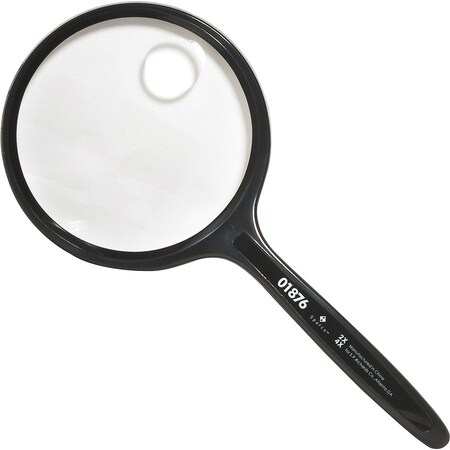Sparco Round Hand-Held Magnifier, 2X Main/4X Bifocal, 3-1/2", BK 24PK SPR01876